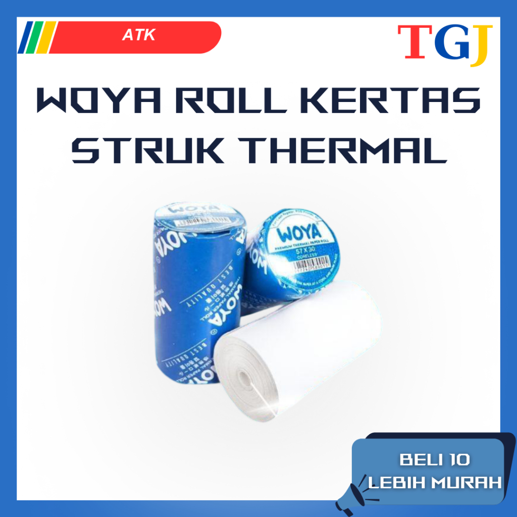 

WOYA Kertas Struk Thermal Roll EDC POS PPOB Kasir 58mm 57mm 58x30 57x30
