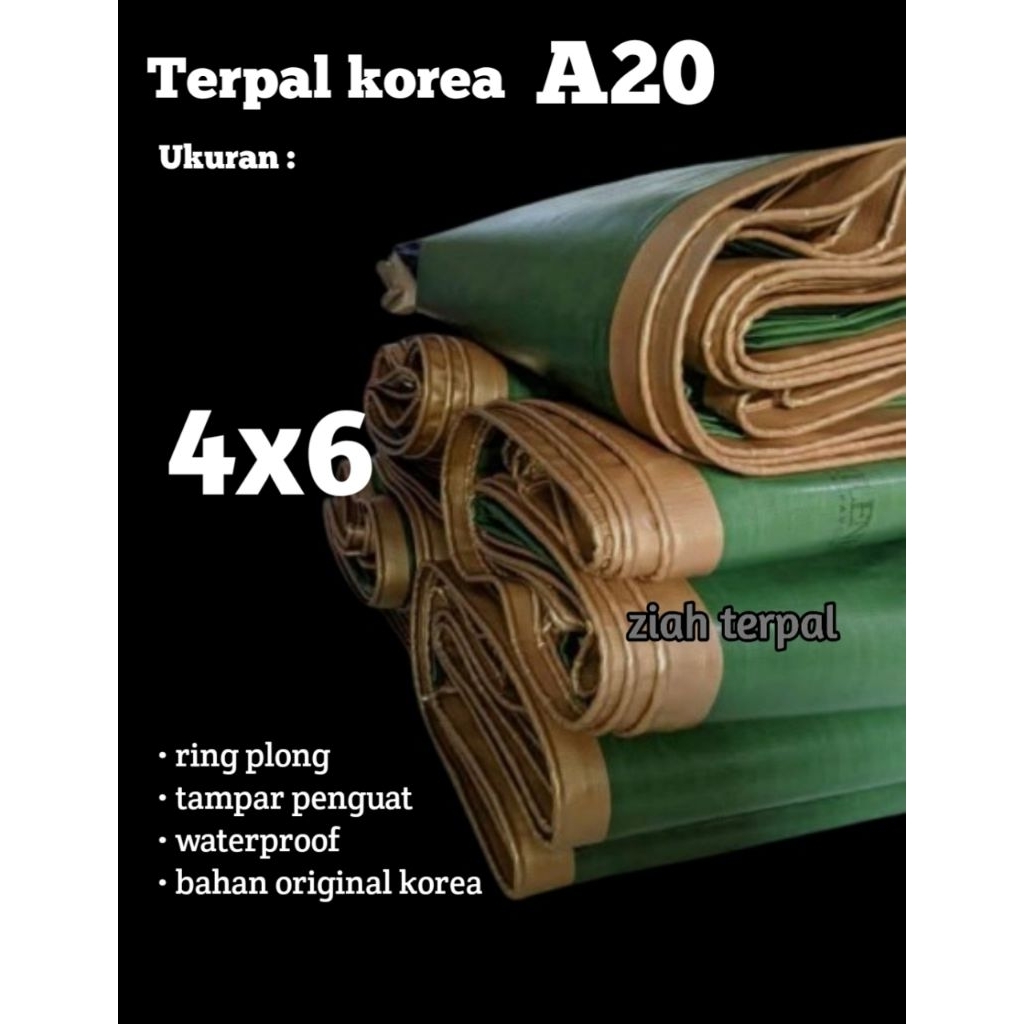 terpal A20 korea tebal ukuran 4x6 meter