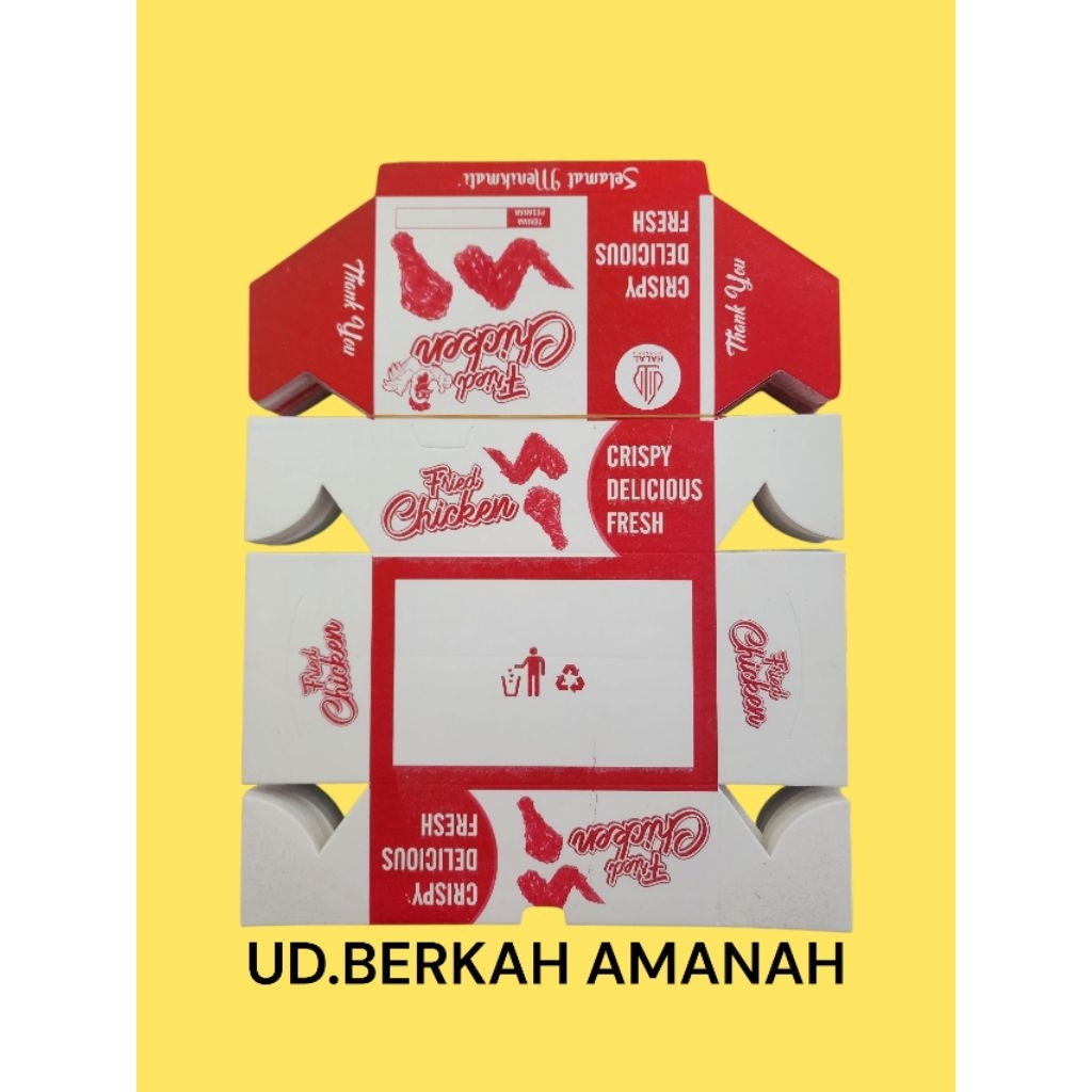 

KARDUS BOX FRIED CHICKEN/KERTAS FRIED CHICKEN/KEMASAN BUNGKUS FRIED CHICKEN