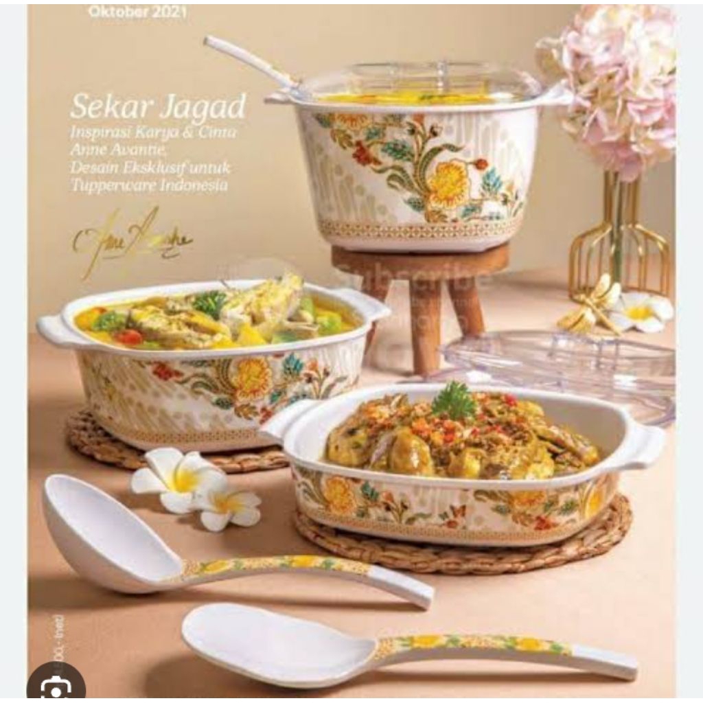 Anne avantie trio server tupperware / melamine collection tupperware / mangkok saji tupperware
