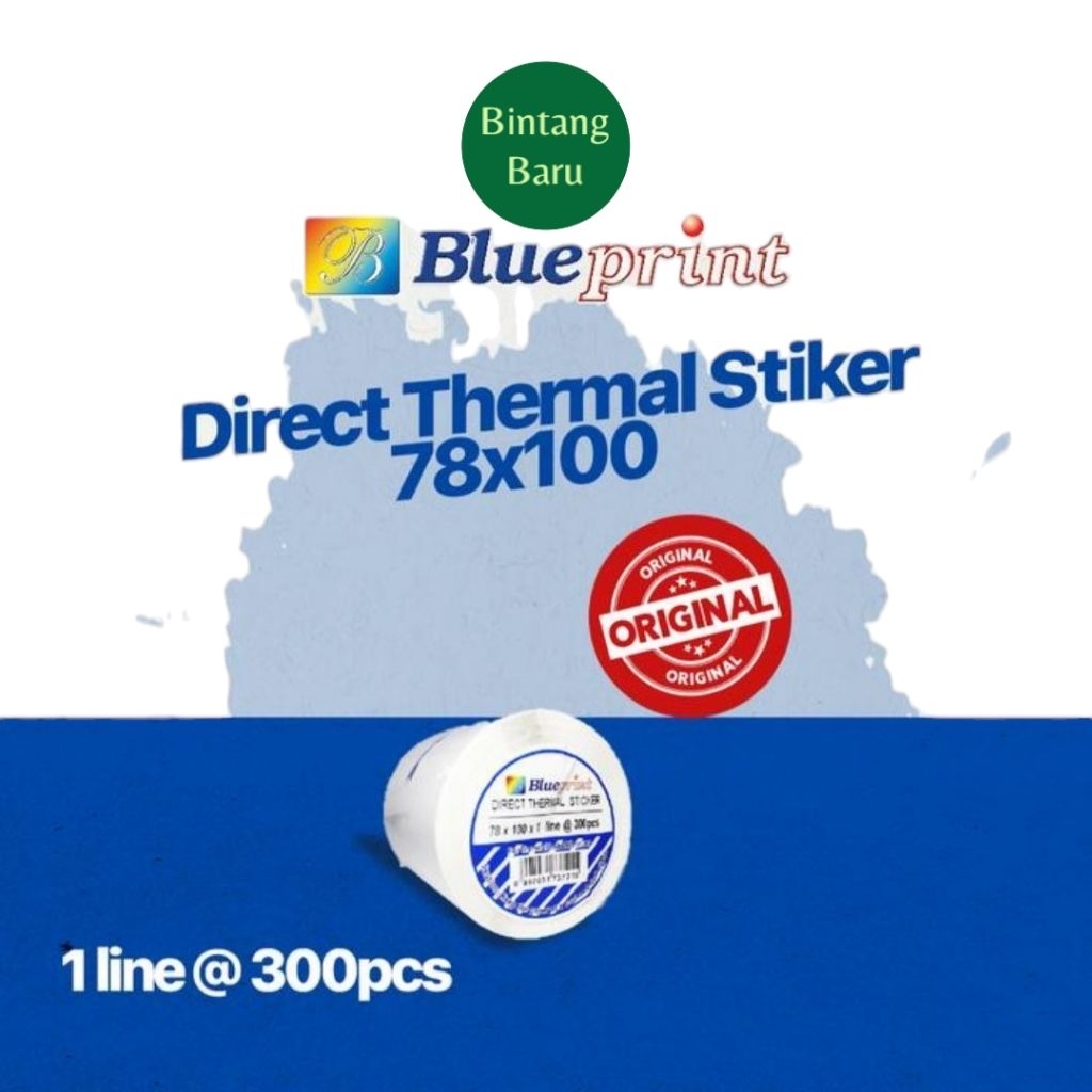 

Direct Thermal stiker Blueprint 78x100mm isi 300pcs