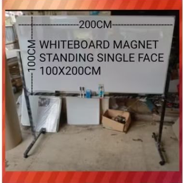 

PAPAN TULIS WHITEBOARD MAGNET STANDING SINGLE FACE 100X200CM