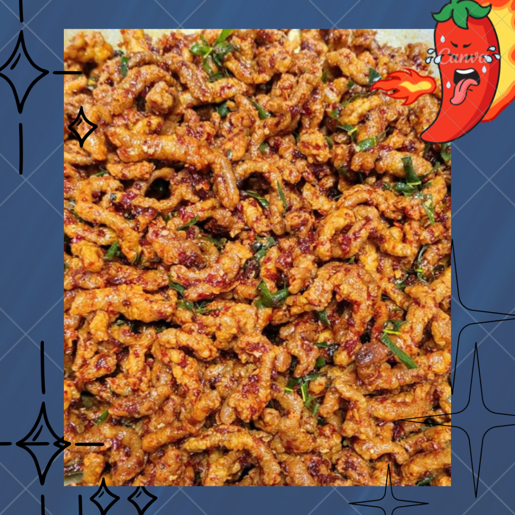 

usus krispy pedas daun jeruk kriuk renyah cikruh