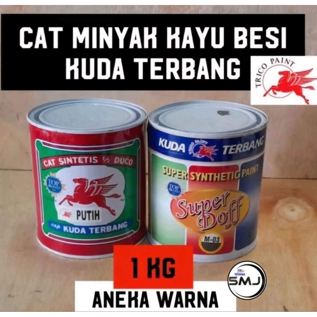 Cat Kayu Besi Kuda Terbang 1kg Kuda Terbang Hitam Putih 940 941 901 928 922 990 Cat Kuda Terbang 1kg
