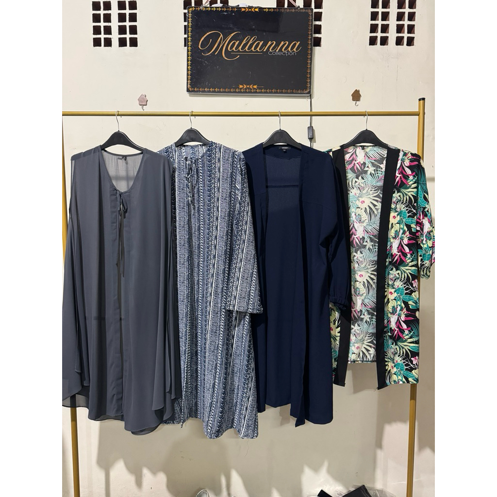 Preloved Long Outer/Cardigan Wanita Lengan Paniang/Tanpa Lengan