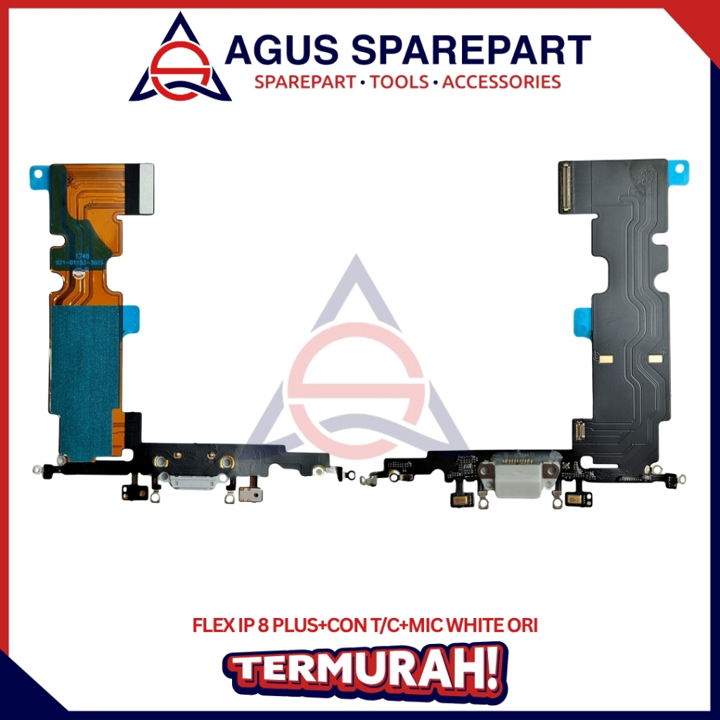FLEXIBEL IPHONE 8 PLUS + CONNECTOR CHARGER + MIC ORI
