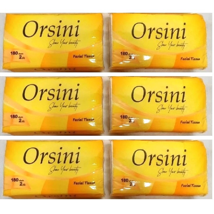 ( PAKET 6 pcs ) ORSINI 180 Sheet Tissue Facial 180 Sheet