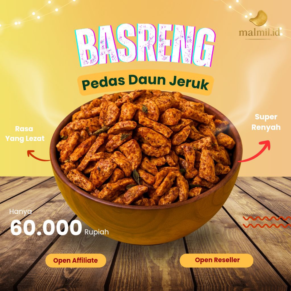 

Baasreng Pedas Daun Jeruk Stik, Basreng Stick Gurih Pedas 1Kg