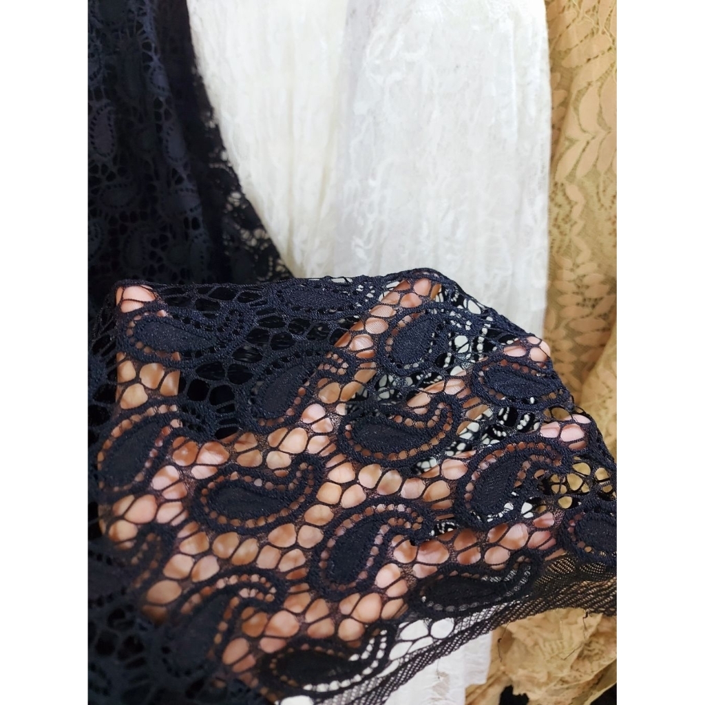 kain brokat premium  - kain brokat kebaya  - kain brokat luxury - kain brokat katun original( hitam)