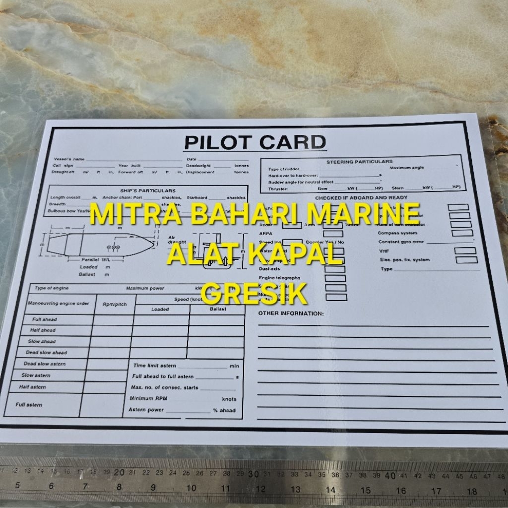 

Poster IMO Symbol IMPA 331511 Pilot Card Ukuran 480x330mm / A3+