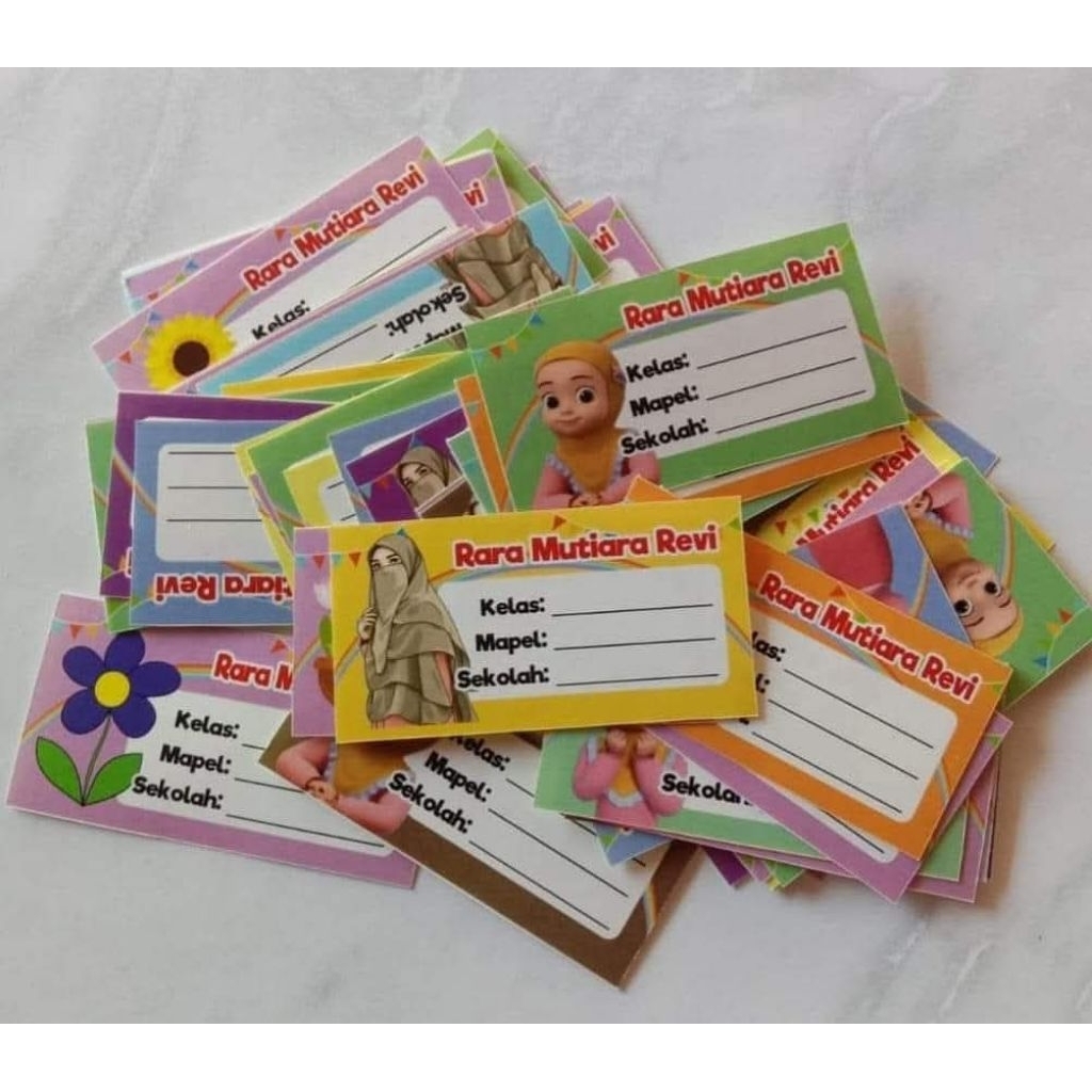 

40pcs stiker label nama untuk buku dan pulpen