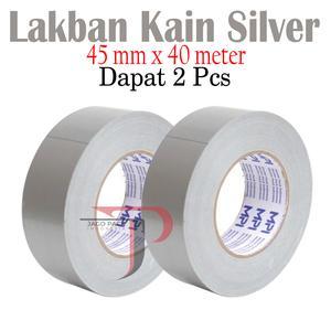 Lakban Kain Silver 2 INCH x 40 METER - Cloth Tape Silver -lakban silver