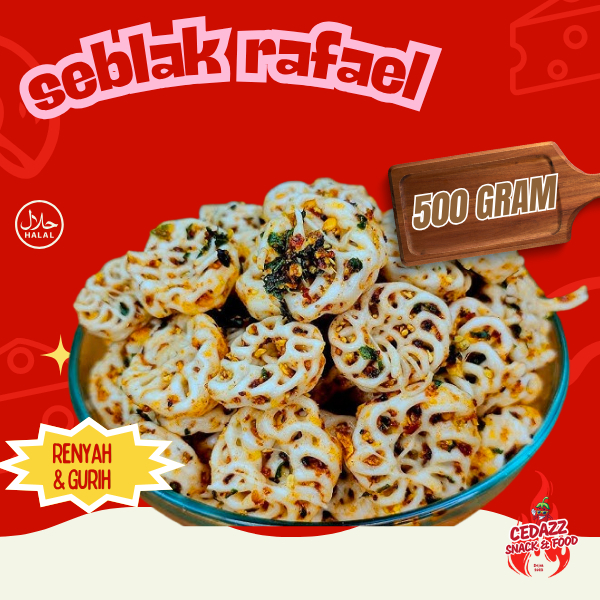 

500 gram kerupuk seblak rafael pedas daun jeruk