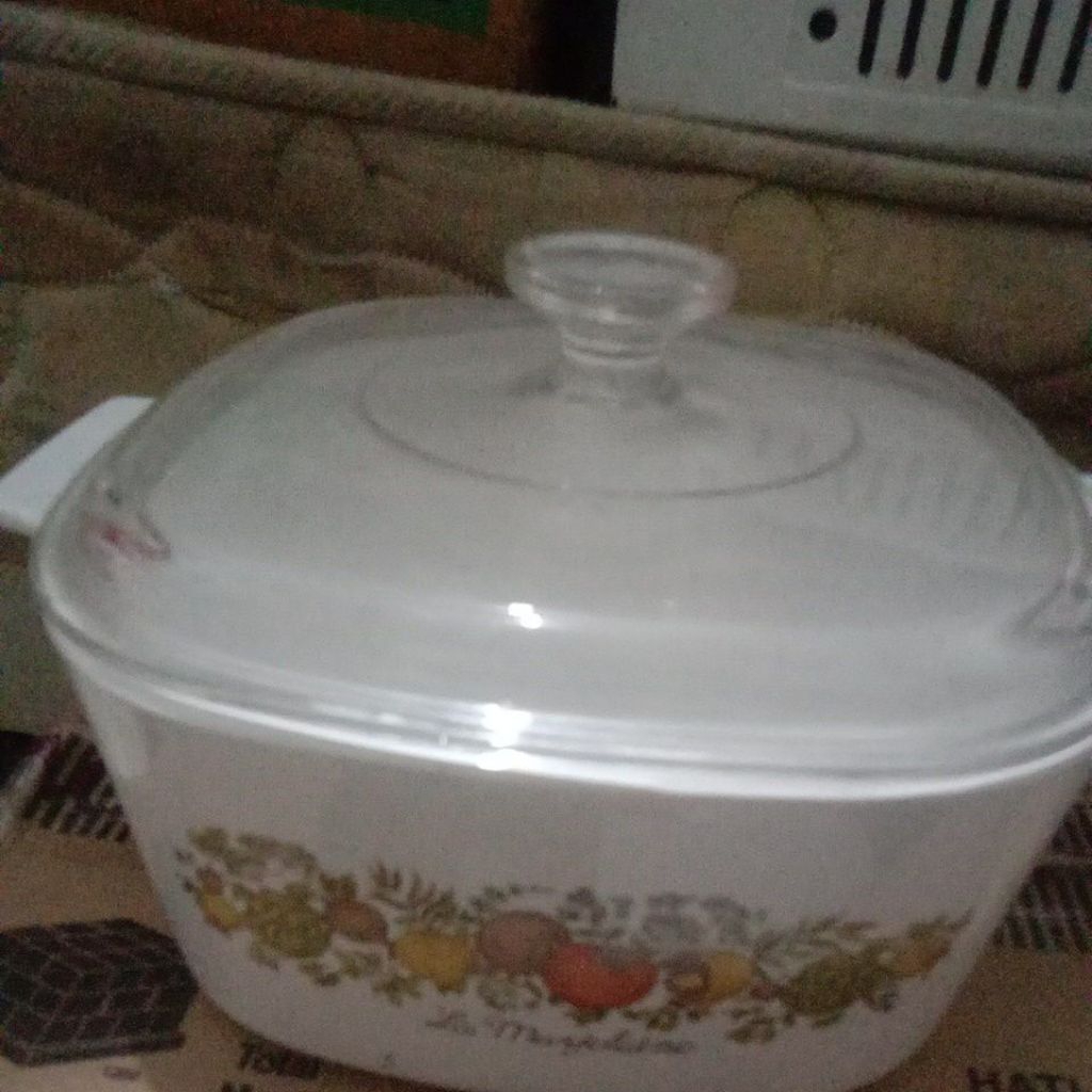 Corning Ware casserole pyrex import USA tebal 20x20x10cm+ tutup