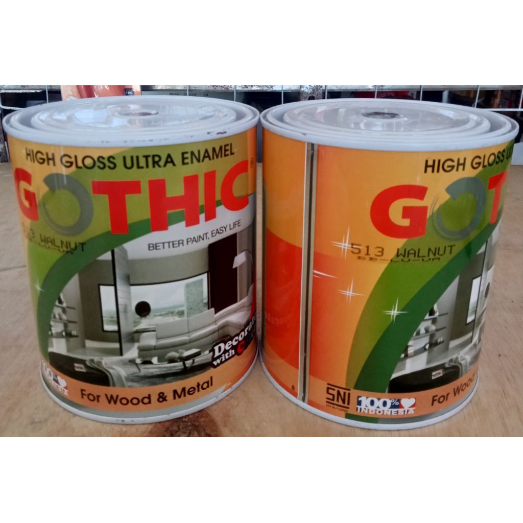 Cat Besi dan kayu Gothic 0,8 kg warna Coklat tua