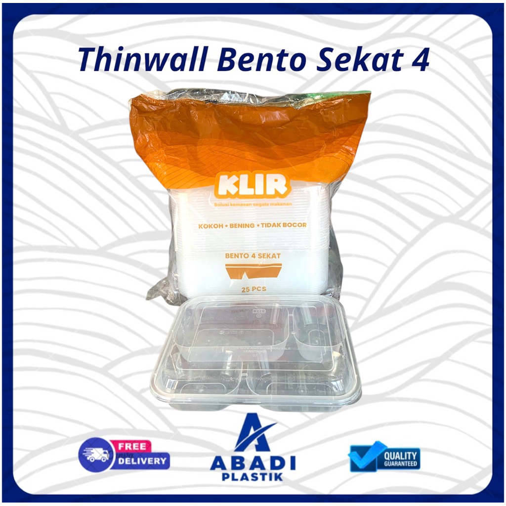 Thinwall Bento Sekat 4 / Bento Sekat 4 Klir