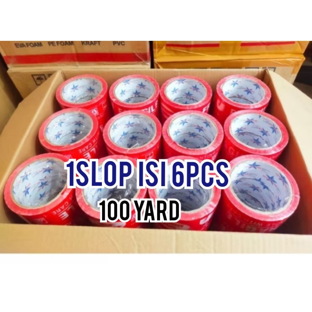 

LAKBAN FRAGILE 2" 48X100YARD (1SLOP ISI 6 PCS) MERAH & PUTIH