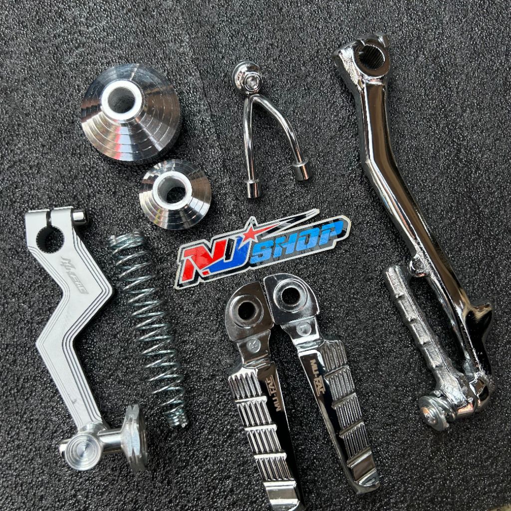 VARIASI MOTOR MODIF PAHA REM BILLED NJPARTS PLUS ENGKOL BOSHING STEP CHROME GANTUNGAN BARANG MOTOR S