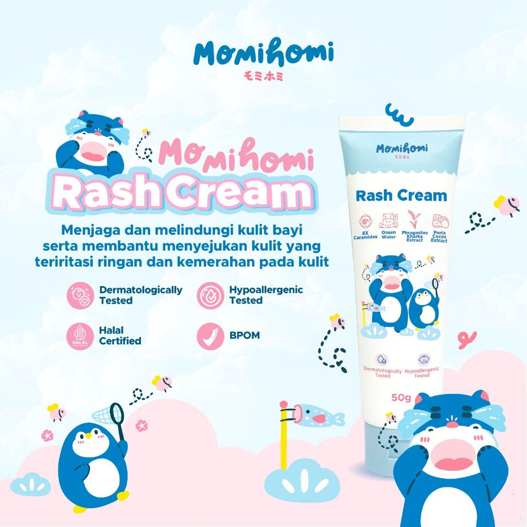 MOMI HOMI Rash Cream 50 g Baby Diaper Cream Krim Anti Ruam Bayi Untuk Meredakan Ruam Popok Ruam Susu