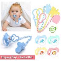 Empeng Bayi dan Tali Rantai Dot Bayi dengan Penutup Empeng Set Bayi Baru Lahir Bpa Free Empeng Bayi 