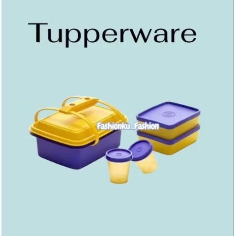 Mini Cutie tupperware / tempat bekal set serbaguna tupperware / Rantang mini tempat makan set tupper