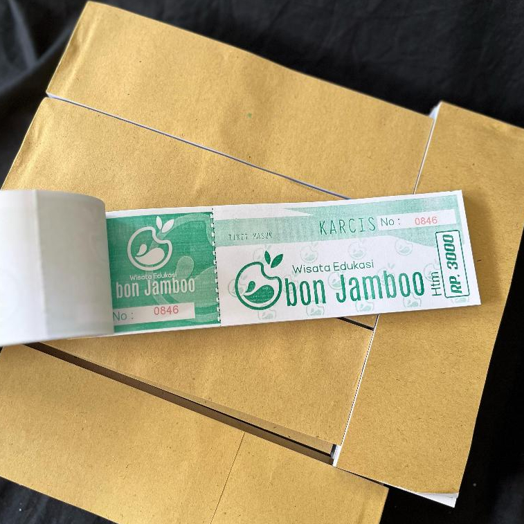 CETAK KARCIS PARKIR DAN KUPON 1 RIM ( 25PCS )