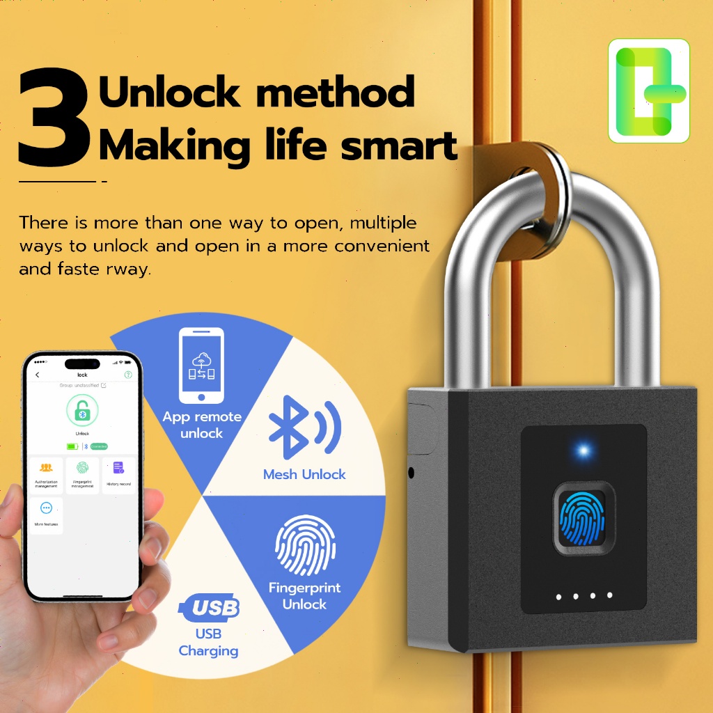 Gembok Sidik Jari Gembok Sidik Jari Pintar Gembok Pintu Gembok Pagar Keamanan Anti Maling