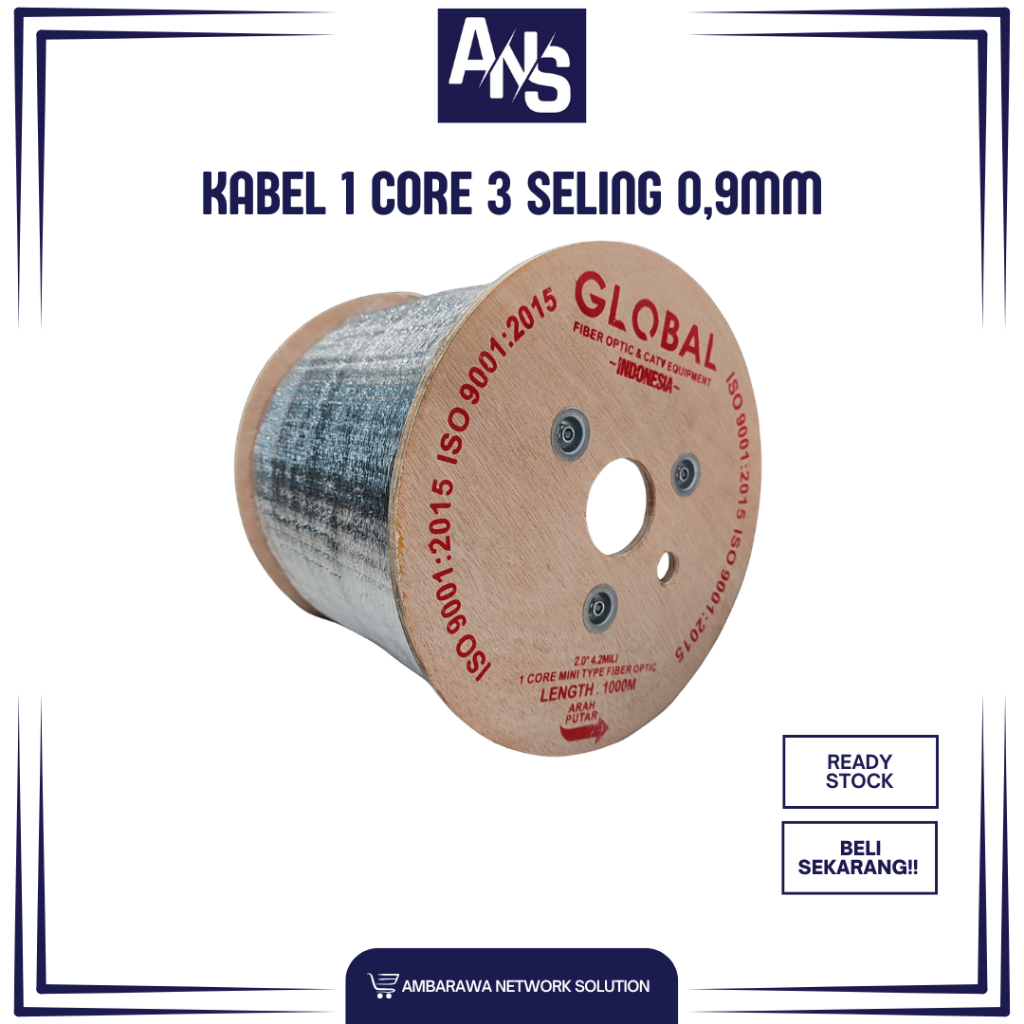 KABEL FO GLOBAL Netcable Interluc Fiberorigin 1 CORE 3 SELING 1c3s DROPCORE  500M/1000M 1km