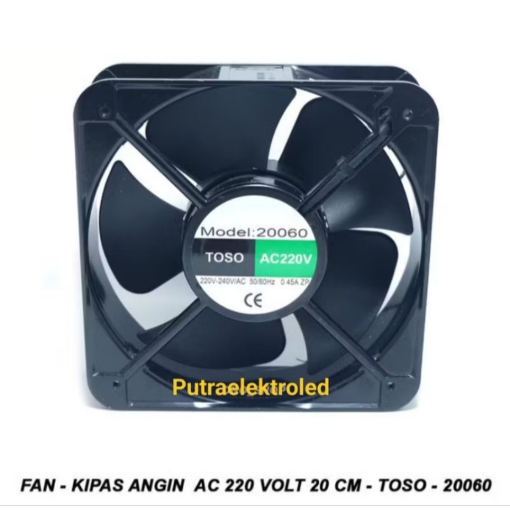 Kipas Angin 20 CM TOSO AC 220 VOLT 20060 Ball Bearing