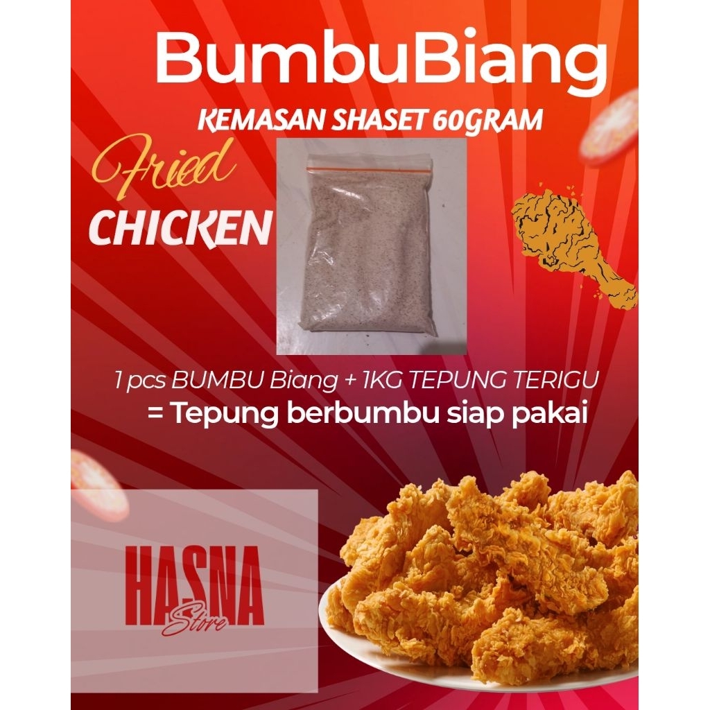 

Bumbu Biang tepung ayam fried chicken instan kemasan saset