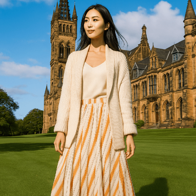 Rok Wanita Korean Style Premium Eksklusif Lotus Stripe Skirt New by Earth Music & Ecology Original