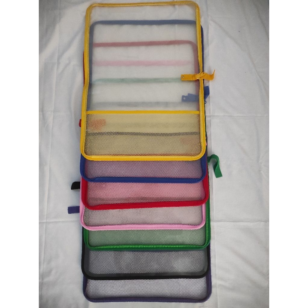 

Zipper bag jaring/map plastik resleting/tas dokumen