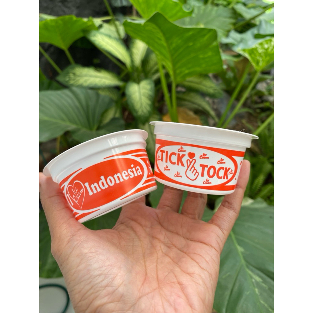 50 Cup I love Indonesia 70 mL // cup ticktock // cup plastik motif 70 mL