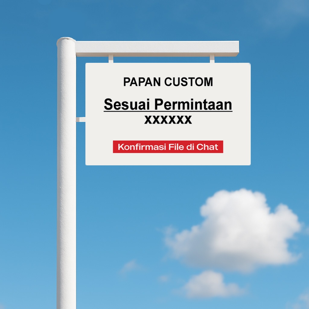 

Fullset Tiang Besi + Papan Nama / Plakat Samping Custom