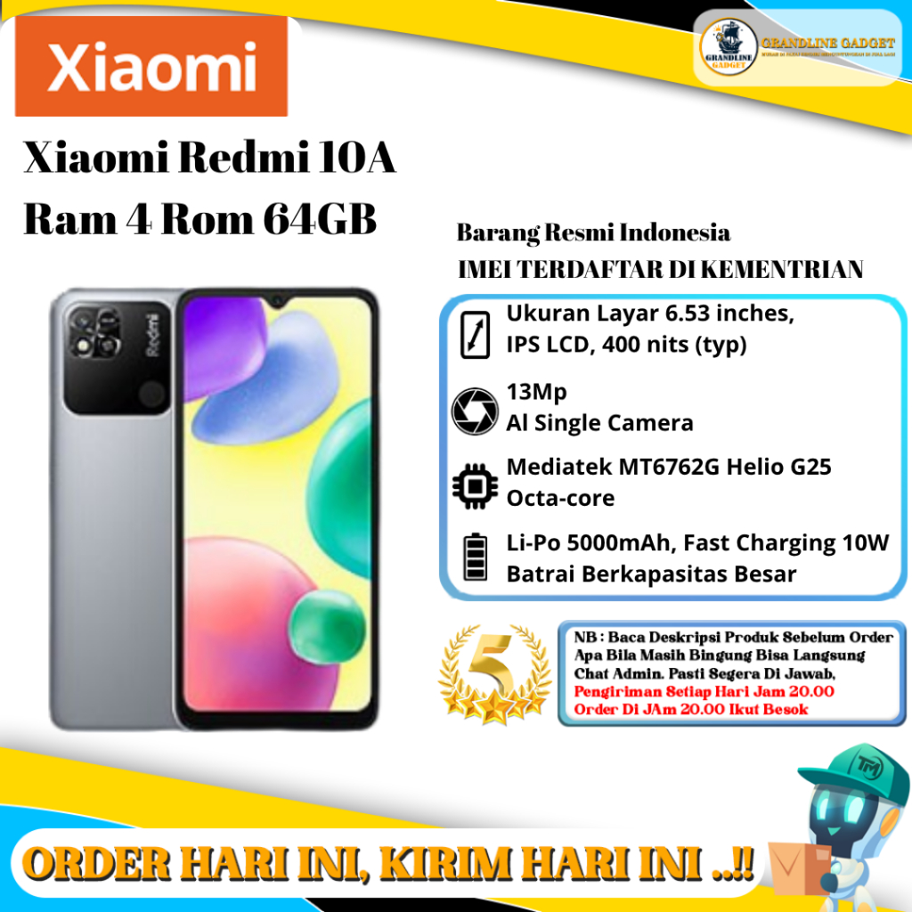 Xiaomi Redmi 10A Ram 4 Rom 64GB