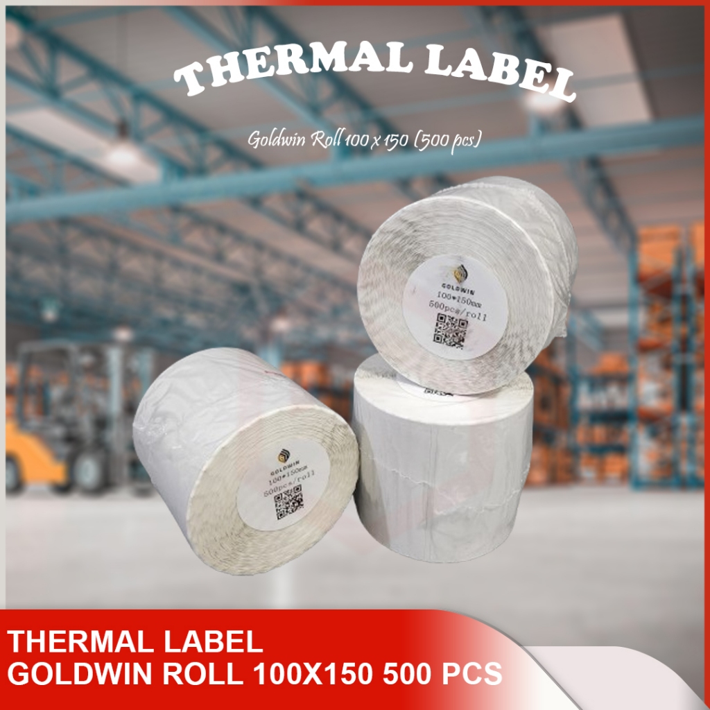 Label Stiker Kertas Resi Thermal 100x150mm 500 pcs Merk GOLDWIN THERMAL LABEL GROSIR MURAH
