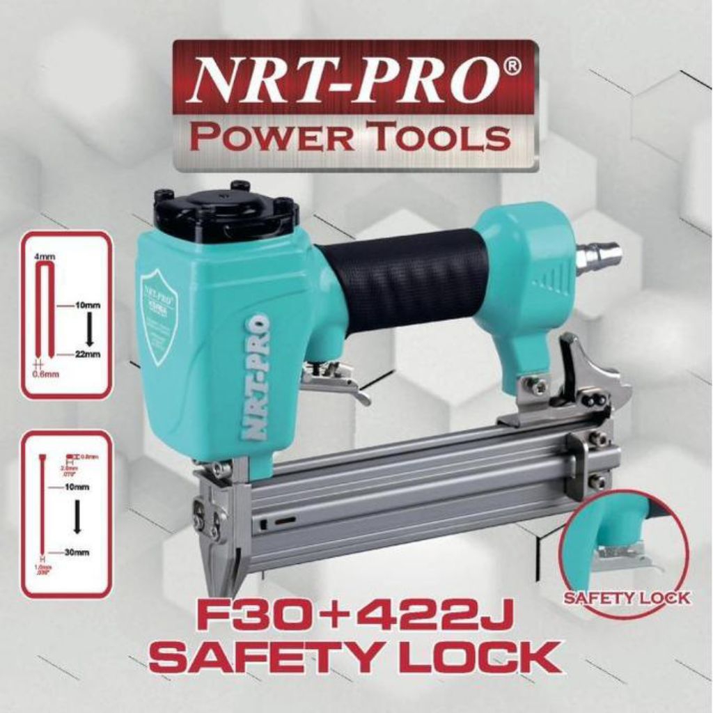 

Mesin Staples Gun NRT PRO F30 + 422J Paku Tembak Air Nailer 2in1 Lock