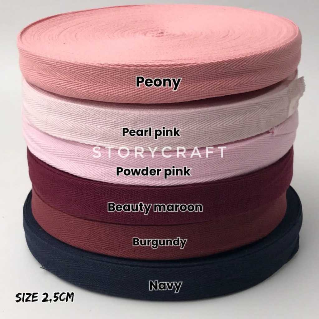 

10 YARD - 2.5 CM / PITA KATUN POLOS / TWILL TAPE