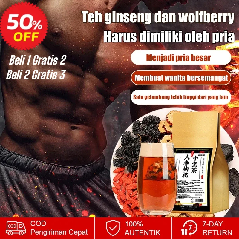 

⭐COD+GRATIS ONGKIR⭐[Beli 1 Gratis 2] 30pcs Teh Ginseng dan Wolfberry/Ginseng and Wolfberry Ten Treasures Tea/Teh Celup Sehat/Liver Tea Teh Untuk Detox Racun Pada Liver/Teh Sehat /Kantong Teh Bergizi Hati [Mengisi kembali energi]