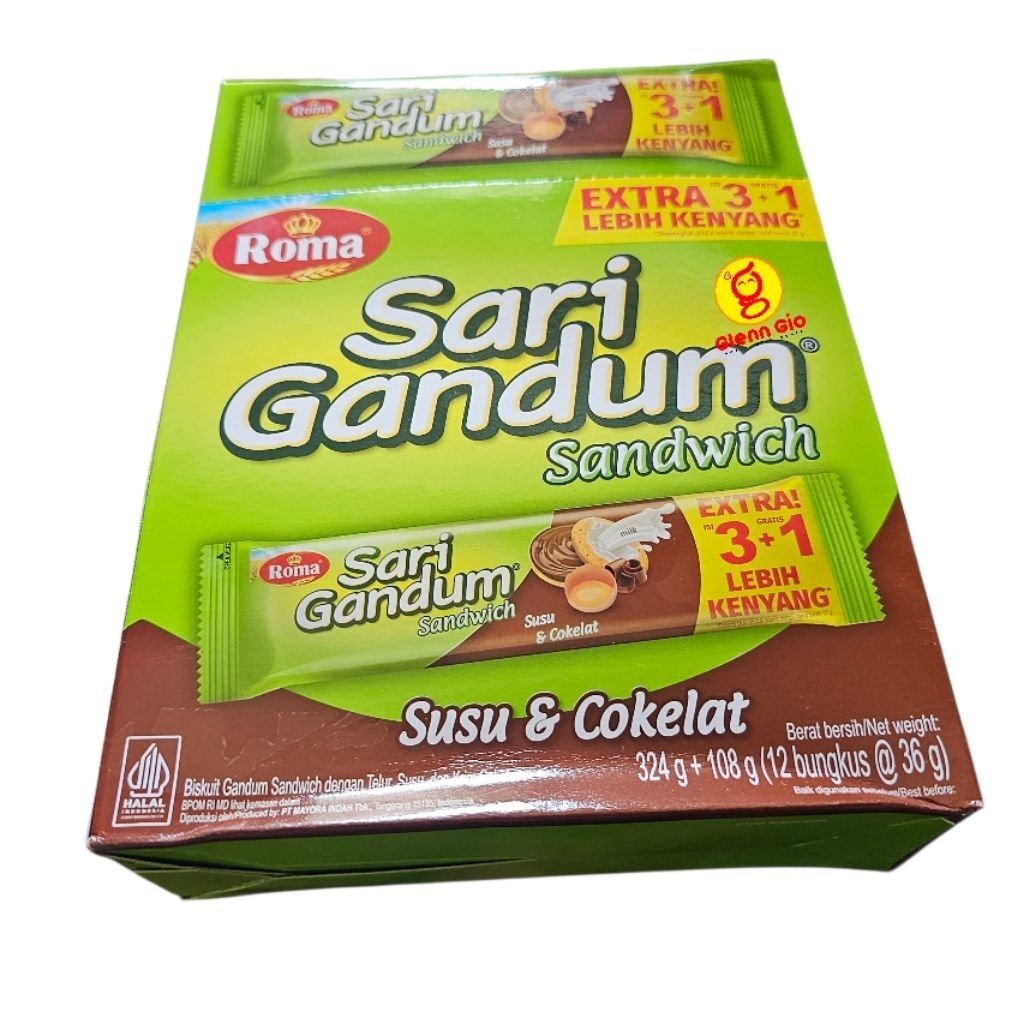 

Roma Sari Gandum Sandwich Coklat box isi 12 pcs