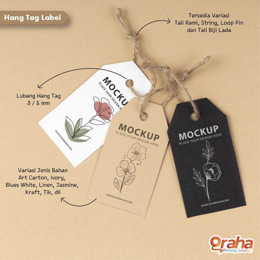 

Cetak Hangtag Baju Custom Nama Label Hang Tag Pakaian