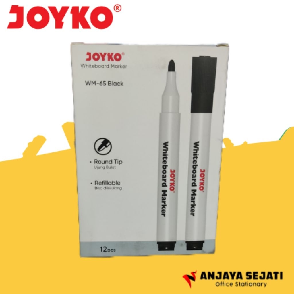 

Spidol Marker Whiteboard Joyko WM-65 Hitam | Perlusin
