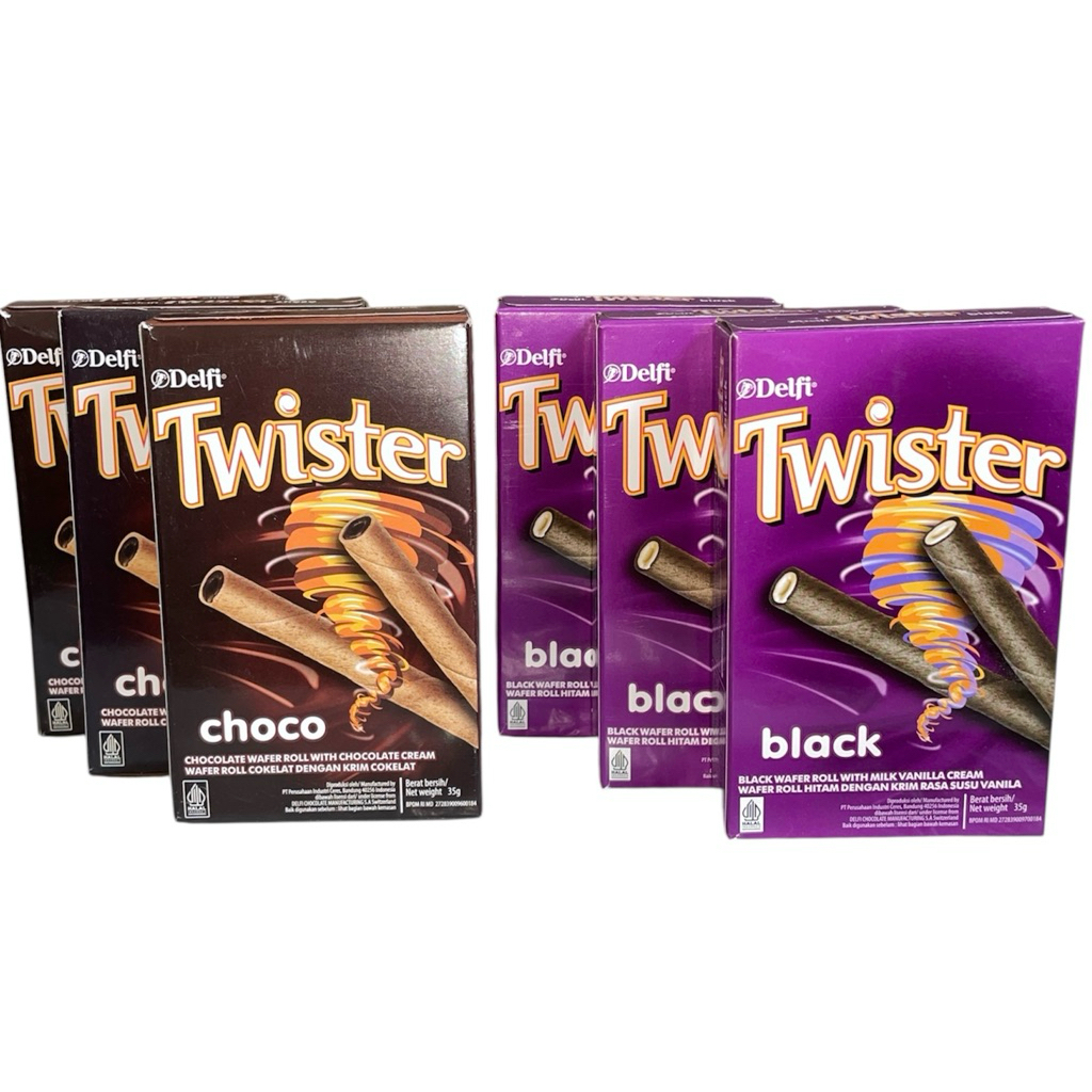 

[Buy2Get1FREE] Delfi Twister kemasan mini box 35 gr black choco