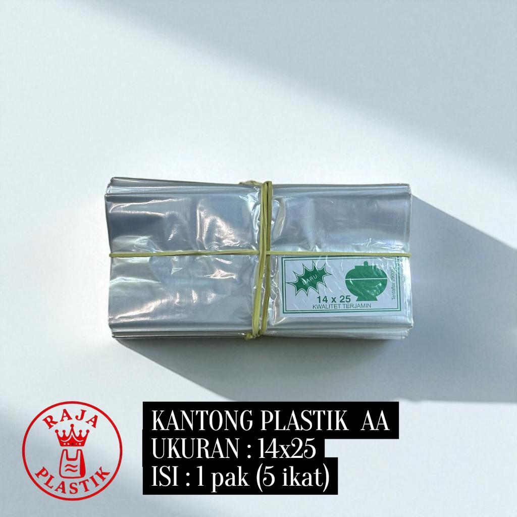 Plastik AA 14x25 Mangkok Kantong Bening Tipis untuk Bungkus Sambal, Gula, Terigu, Tepung, dan Sayur 