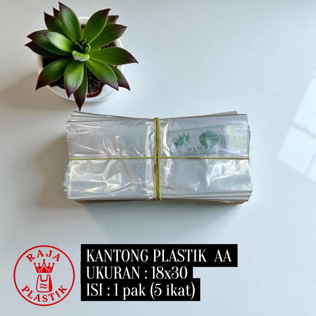 Plastik AA 18x30 Mangkok Kantong Bening Tipis untuk Bungkus Sambal, Gula, Terigu, Tepung, dan Sayur 
