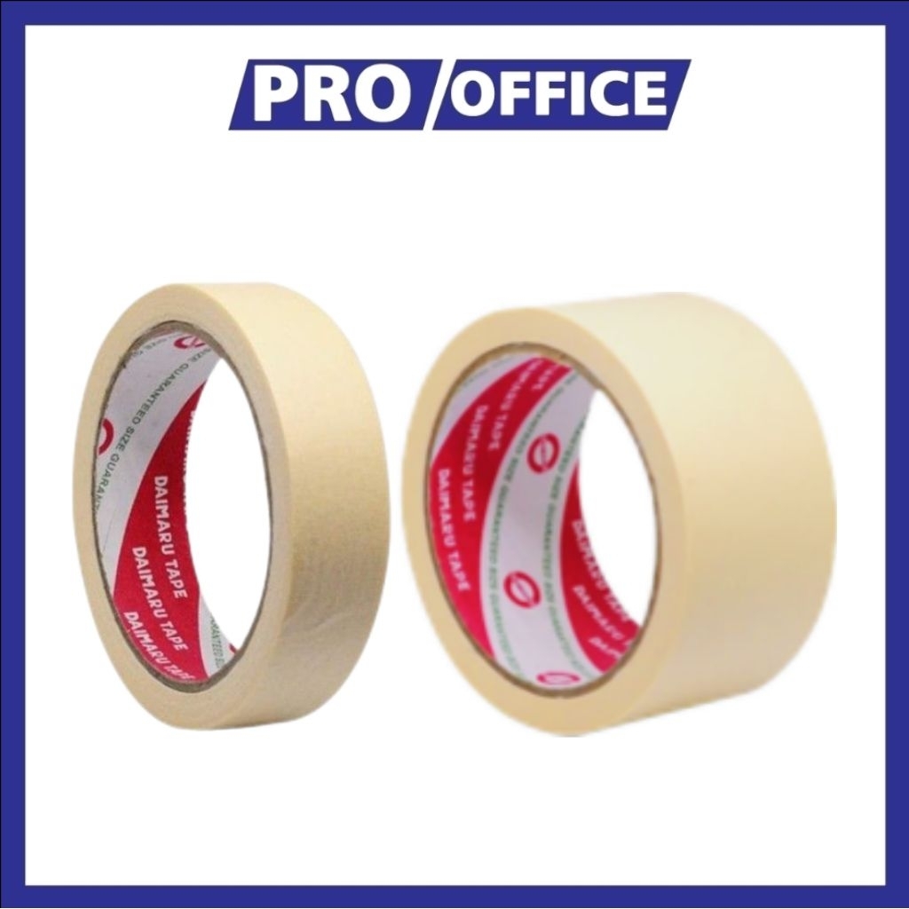

ProOffice - Masking Tape Lakban Kertas Daimaru Isolasi Kertas 1" dan 2 "Selotip