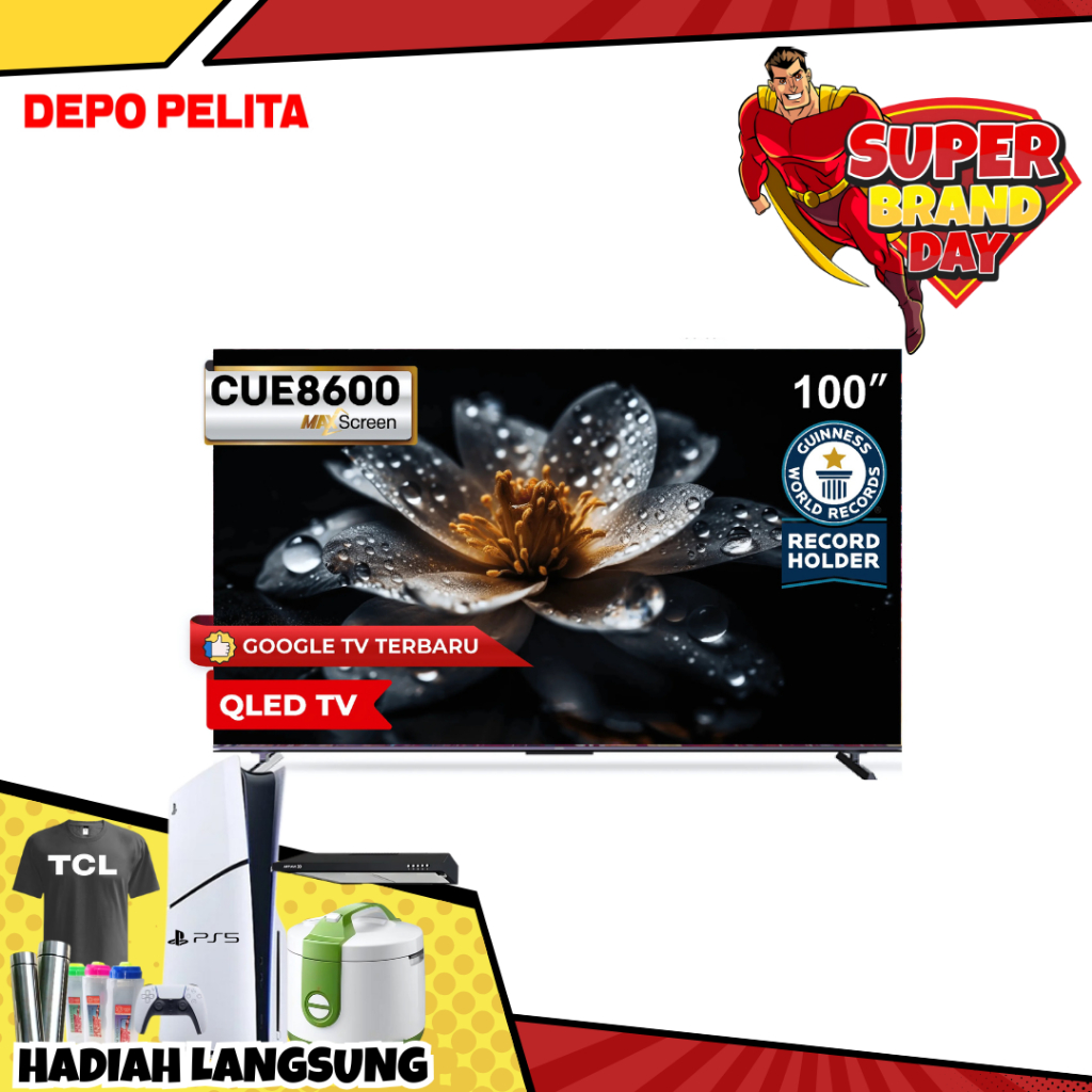 Coocaa LED TV 100 Inch 100CUE8600 QLED 4K Google TV