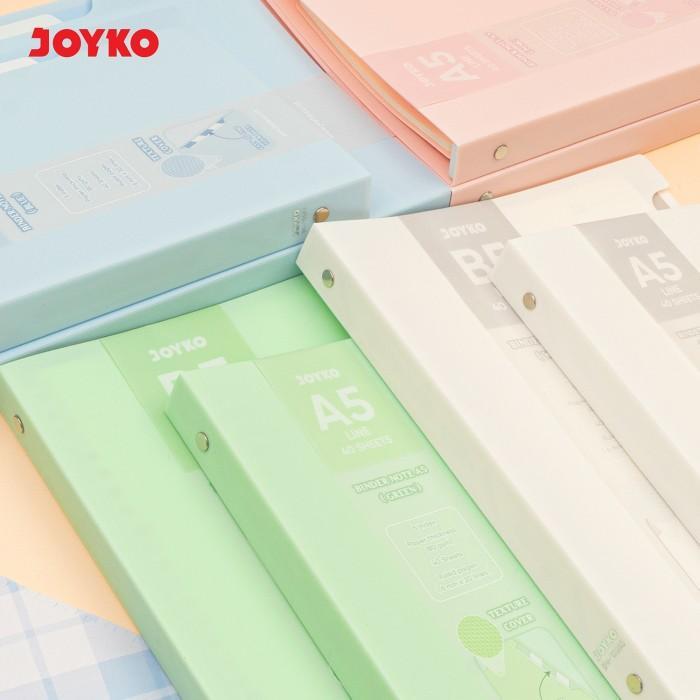 

BINDER NOTE A5 DAN B5 POLOS WARNA PASTEL | JOYKO BN-105 | 8 RING | SOFT COLOR COVER
