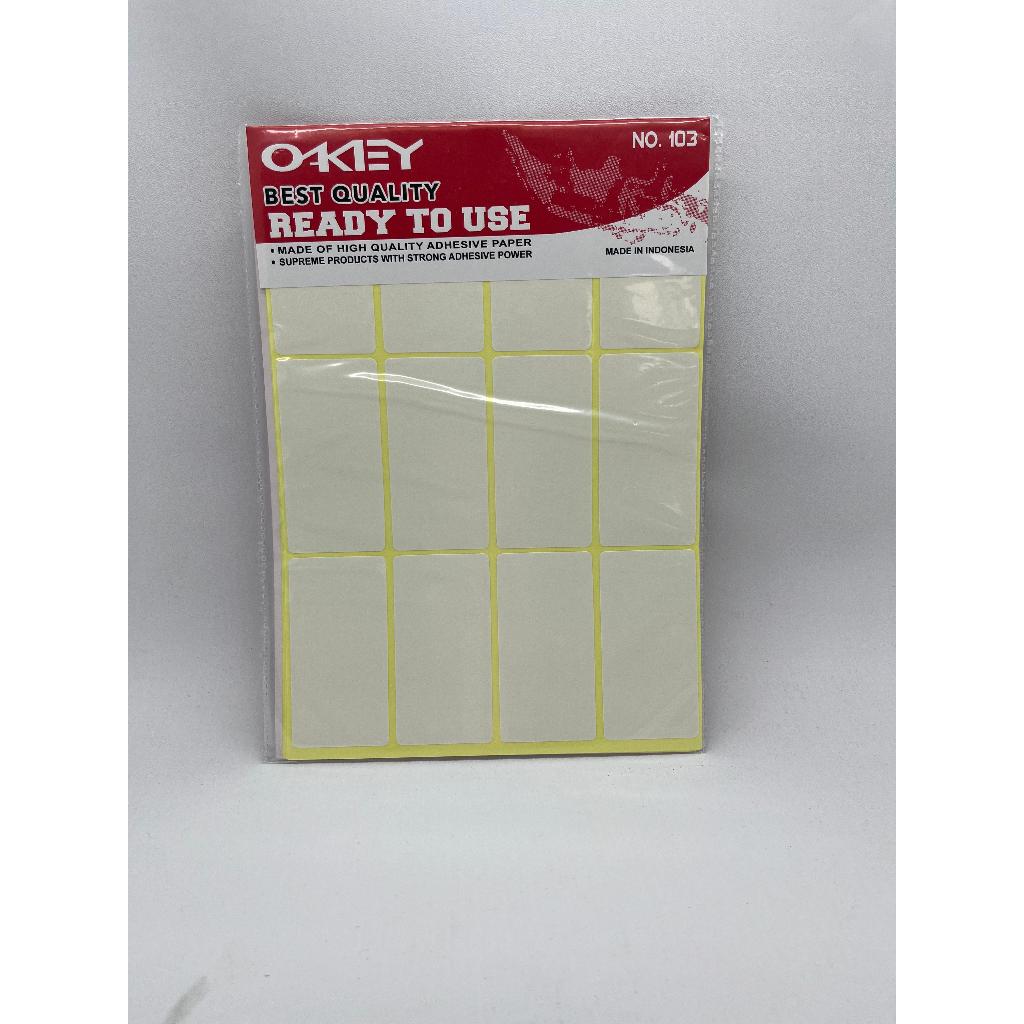 

STICKER LABEL OKEY NO 103