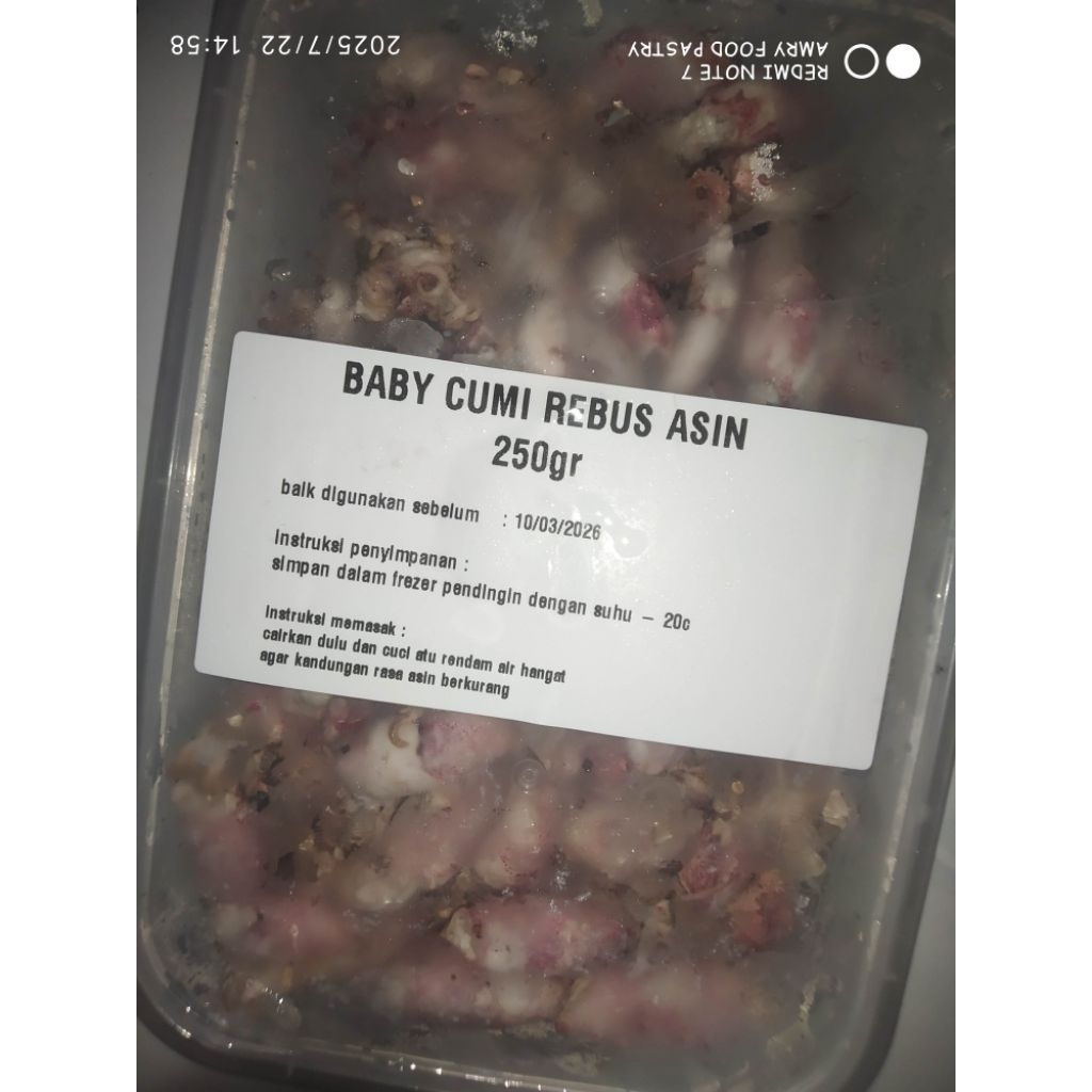 

TEAB - FROZEN Thinwall Pax Baby Cumi Asin Rebus -+250g